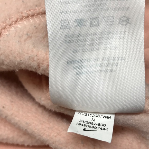 Nike Sweatshirt Mens Size M Orange Crew Neck Sportswear Club Fleece Gym Peach - Picture 7 of 10